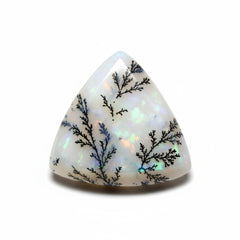 Dendrite Opal 1PC Small 8x8 MM Triangle Cabochon White Fiery semi Precious Semi Precious Gemstone