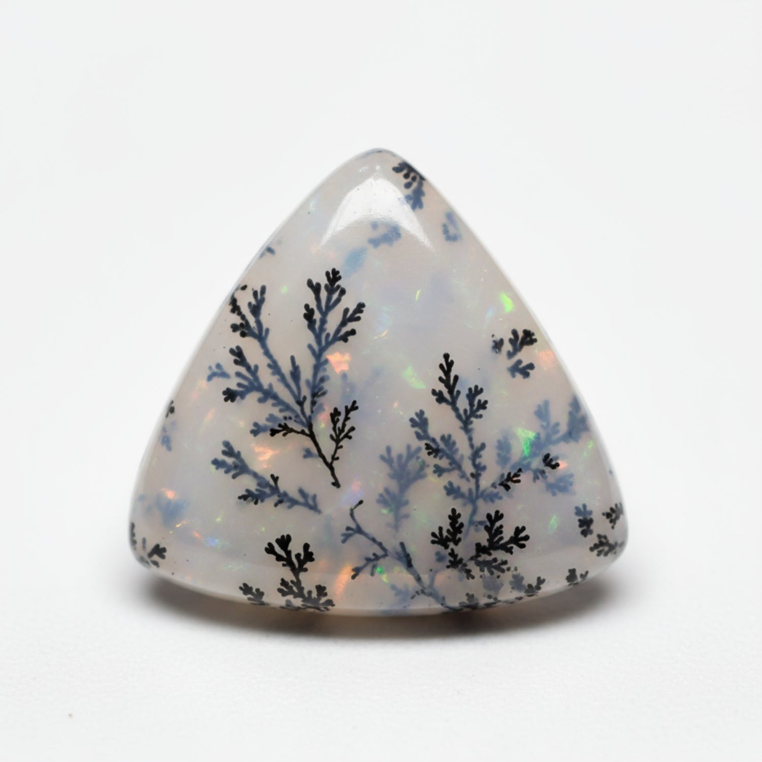 Dendrite Opal 1PC Medium 9x9 MM Triangle Cabochon White Brilliant semi Precious Precious Gemstone