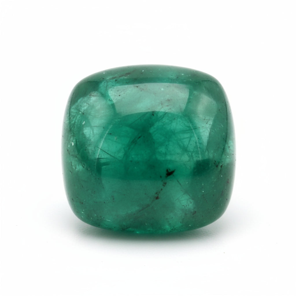 Emerald 1PC Tiny 6x6 MM Cushion Cabochon Green Lustrous Precious Loose Gemstone