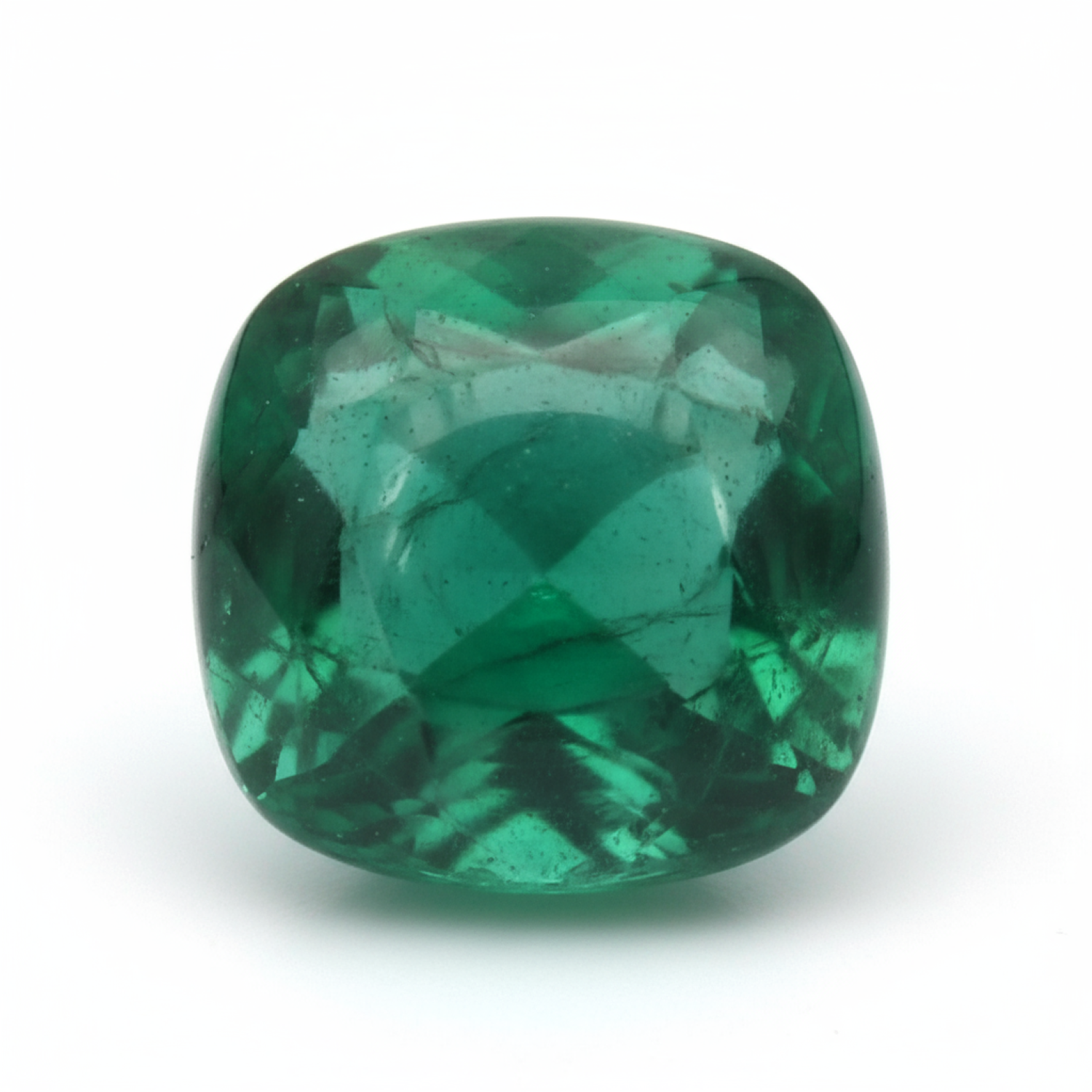 Emerald 1PC Small 7x7 MM Cushion Cabochon Green Shine Precious Loose Gemstones Huvudsaklig produktbild