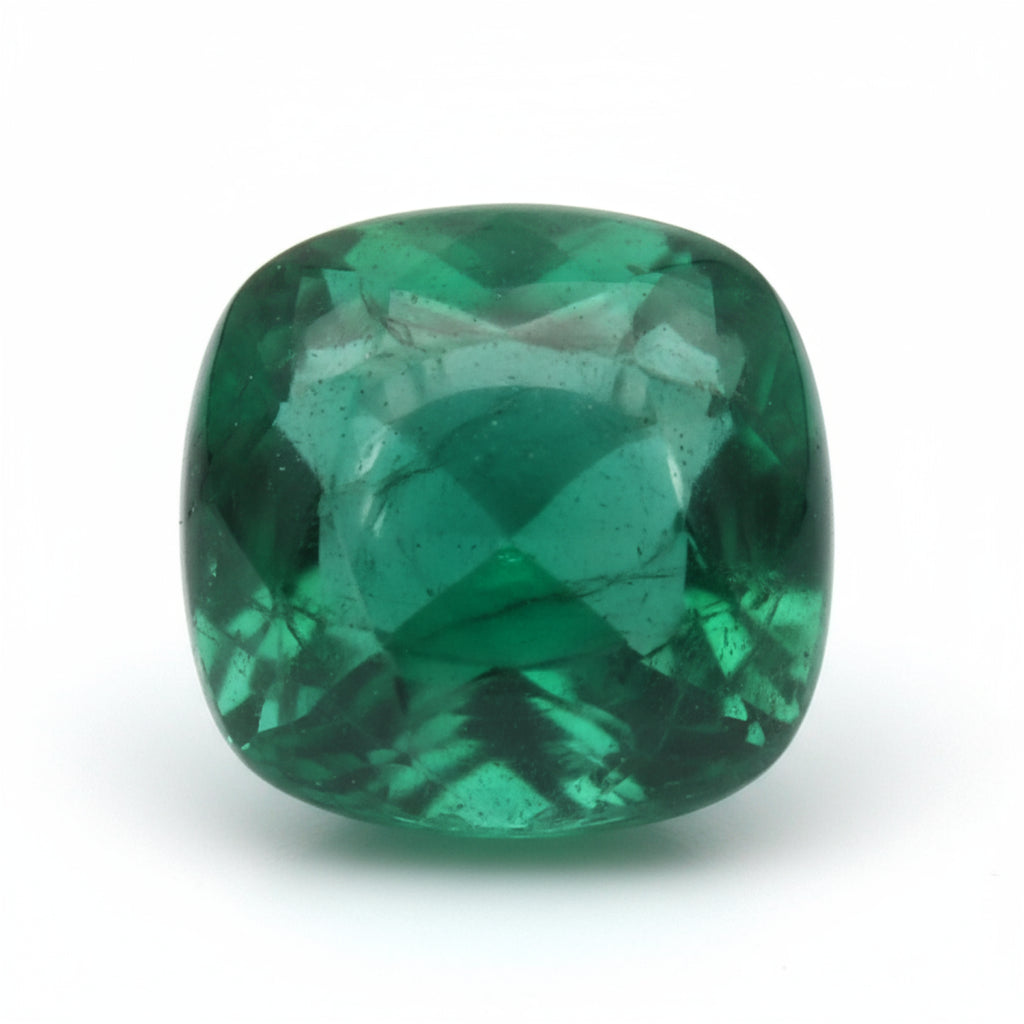 Emerald 1PC Small 7x7 MM Cushion Cabochon Green Shine Precious Loose Gemstones