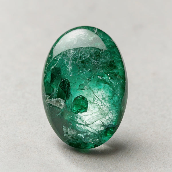 Emerald 1PC Tiny 5x7 MM Oval Cabochon Green Splendid Precious Loose Gemstone