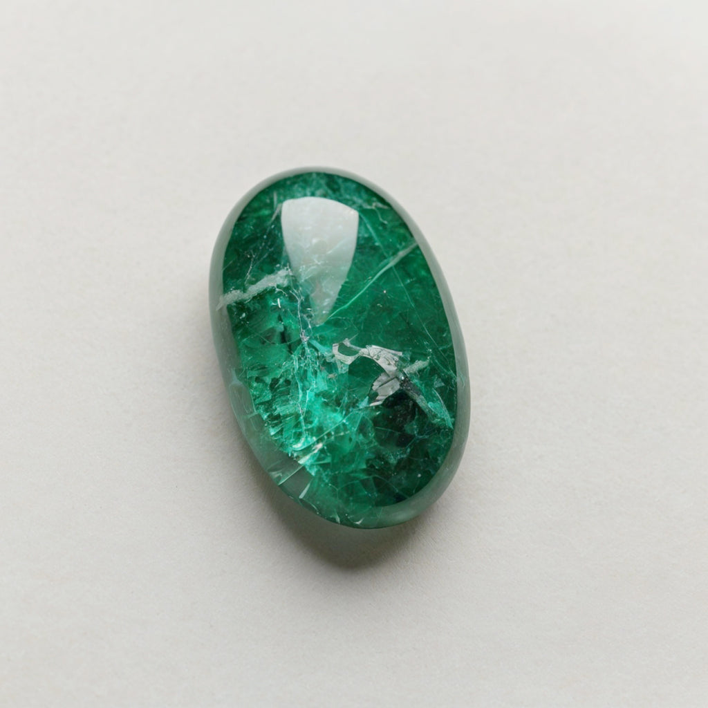 Emerald 1PC Small 6x8 MM Oval Cabochon Green Luster Precious Loose Gemstones