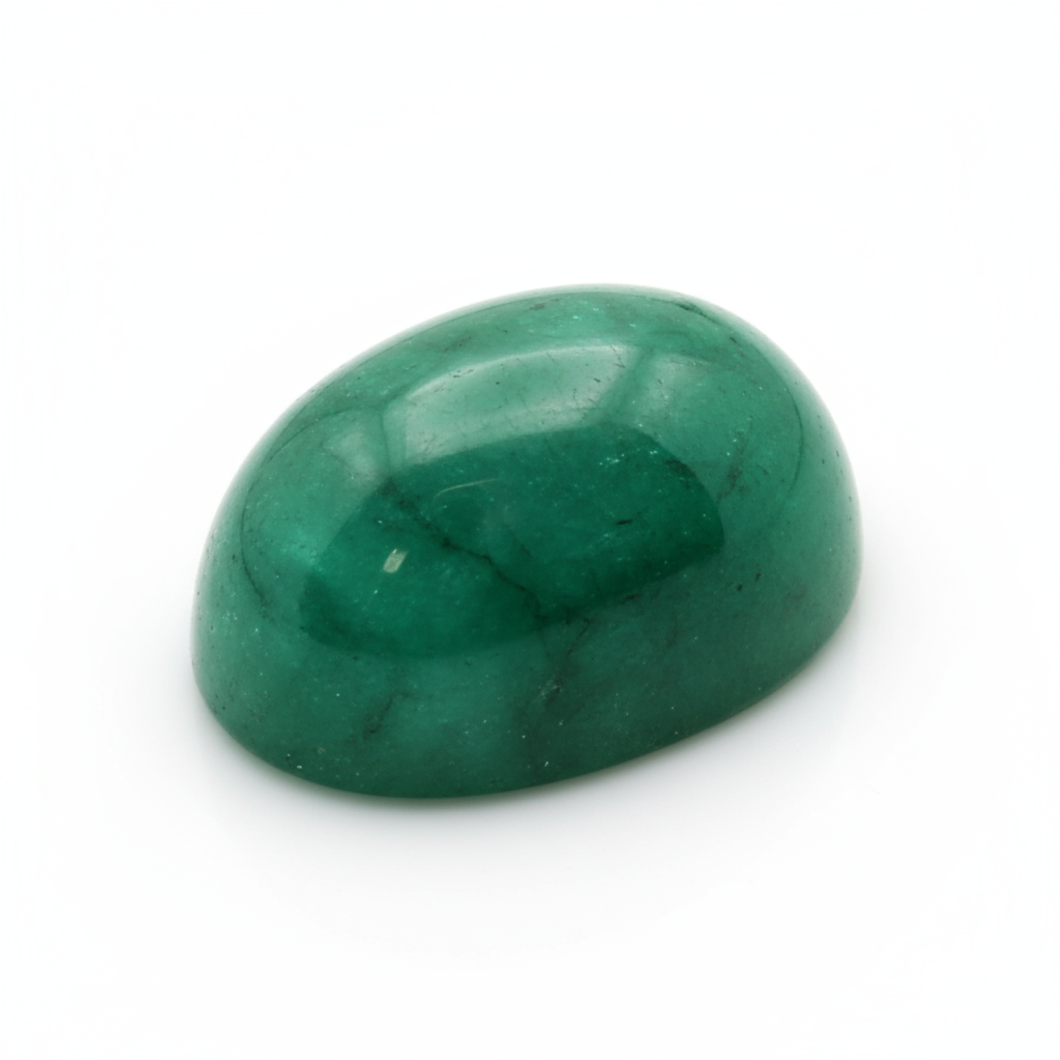 Emerald 1PC Small 7x9 MM Oval Cabochon Green Shine Precious Precious Gemstone Huvudsaklig produktbild