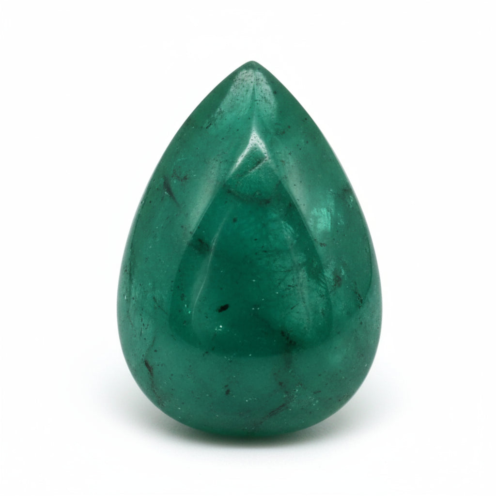 Emerald 1PC Tiny 5x7 MM Pear Cabochon Green Sparkling Precious Loose Gemstone