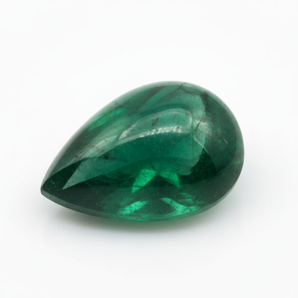 Emerald 1PC Small 6x8 MM Pear Cabochon Green Polished Precious Loose Gemstones