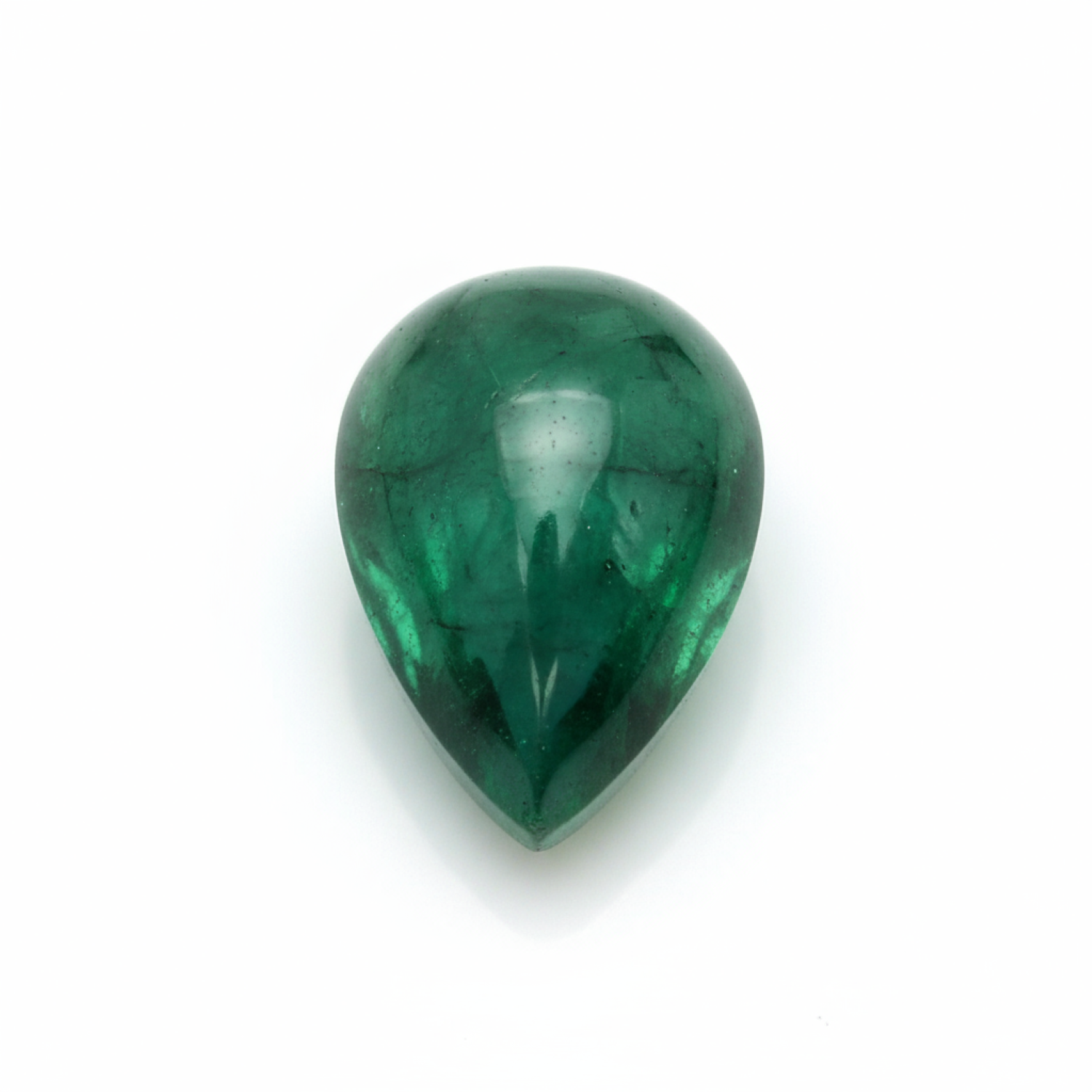 Emerald 1PC Small 6x9 MM Pear Cabochon Green Splendid Precious Semi Precious Gemstone Huvudsaklig produktbild