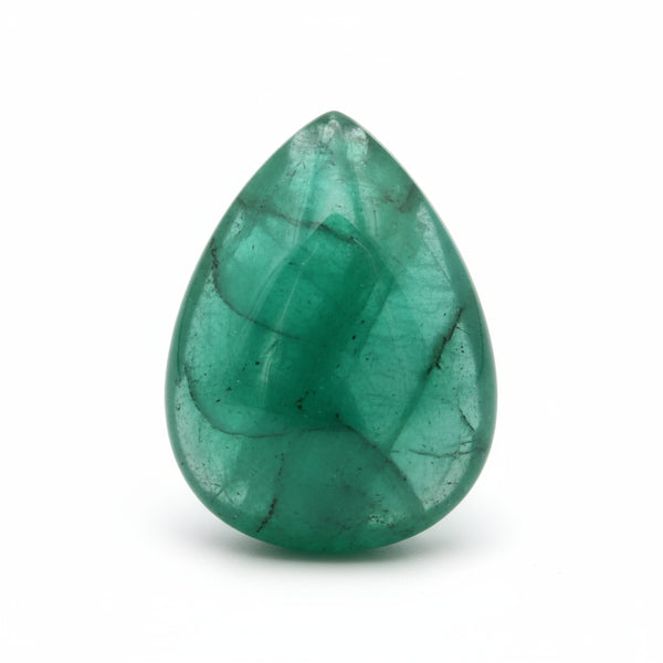 Emerald 1PC Small 7x9 MM Pear Cabochon Green Luster Precious Precious Gemstone