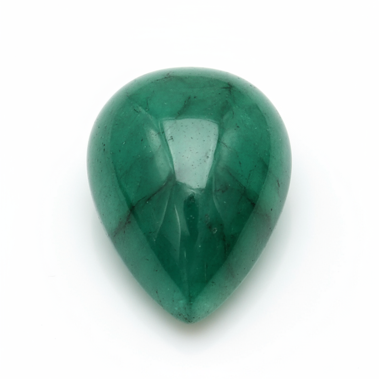 Emerald 1PC Medium 8x10 MM Pear Cabochon Green Shine Precious Loose Gems Immagine principale del prodotto