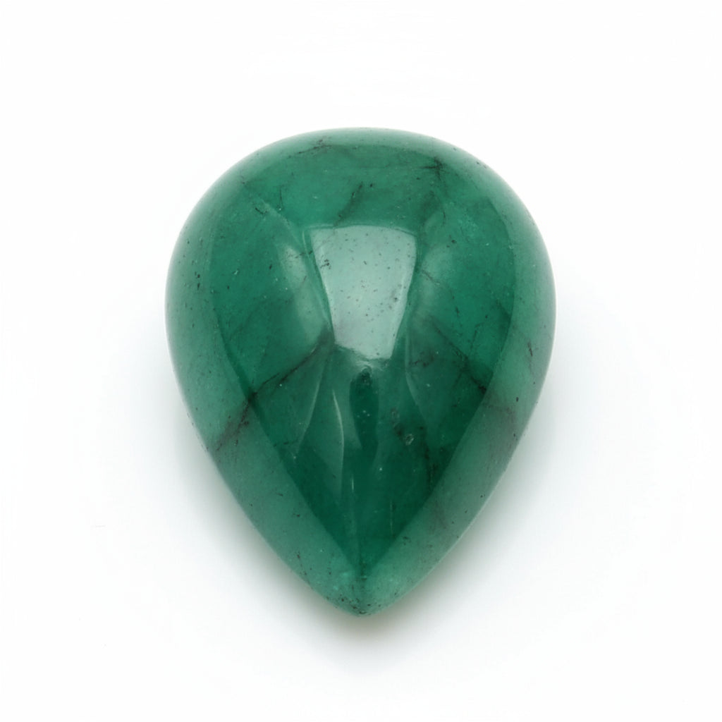 Emerald 1PC Medium 8x10 MM Pear Cabochon Green Shine Precious Loose Gems