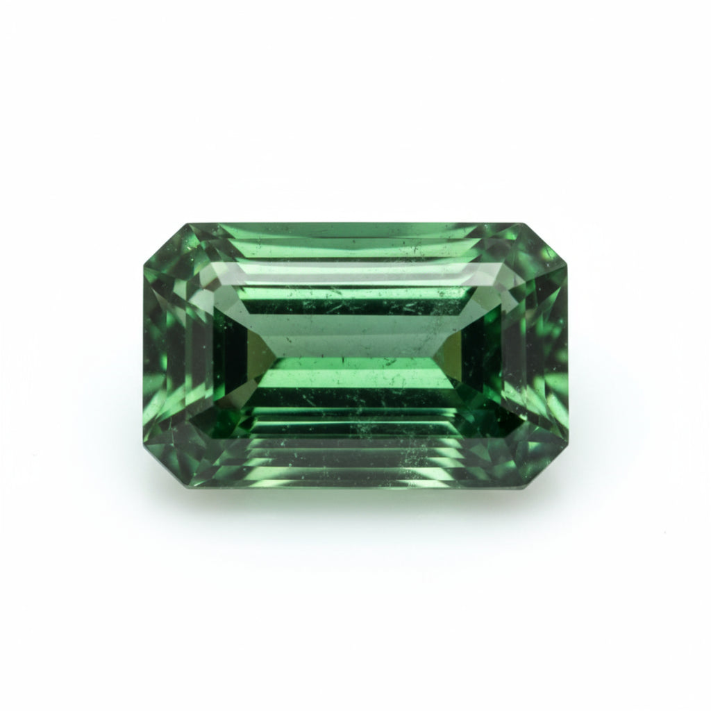 Emerald 1PC Chunky 10x20 MM Baguette Faceted Green Splendid Precious Gems