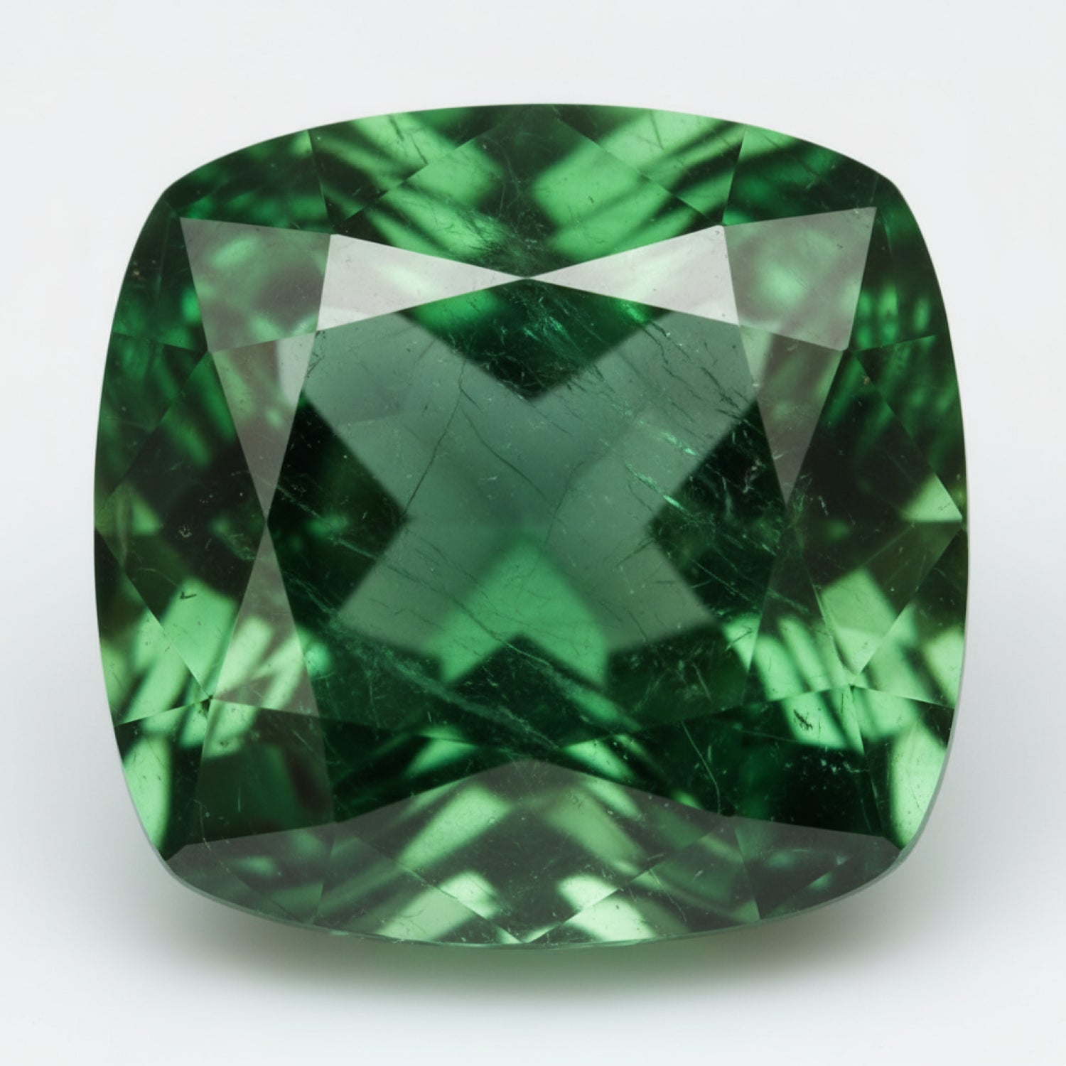 Emerald 1PC Chunky 14x14 MM Cushion Faceted Green Genuine Precious Loose Gemstones