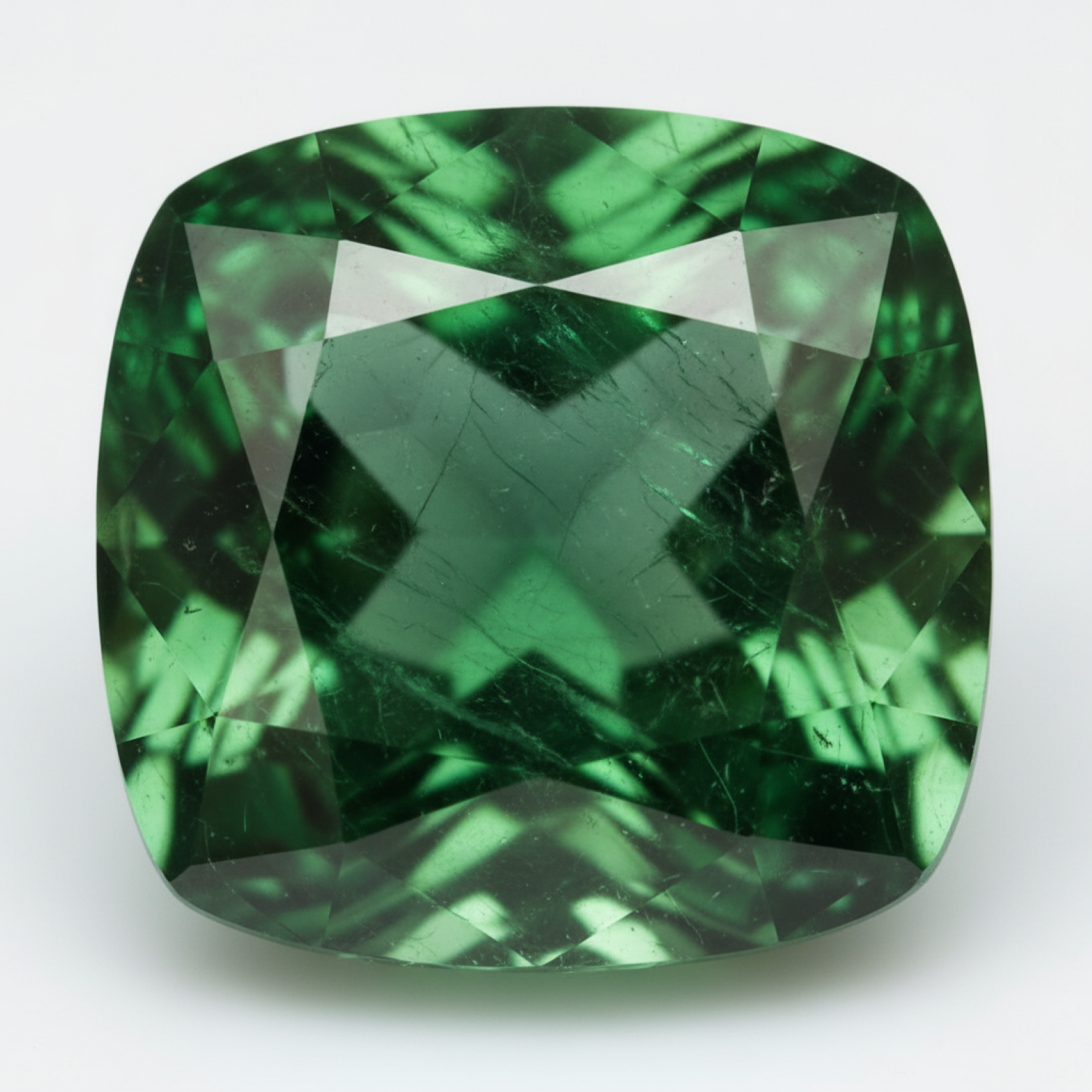 Emerald 1PC Chunky 14x14 MM Cushion Faceted Green Genuine Precious Loose Gemstones Главное изображение товара