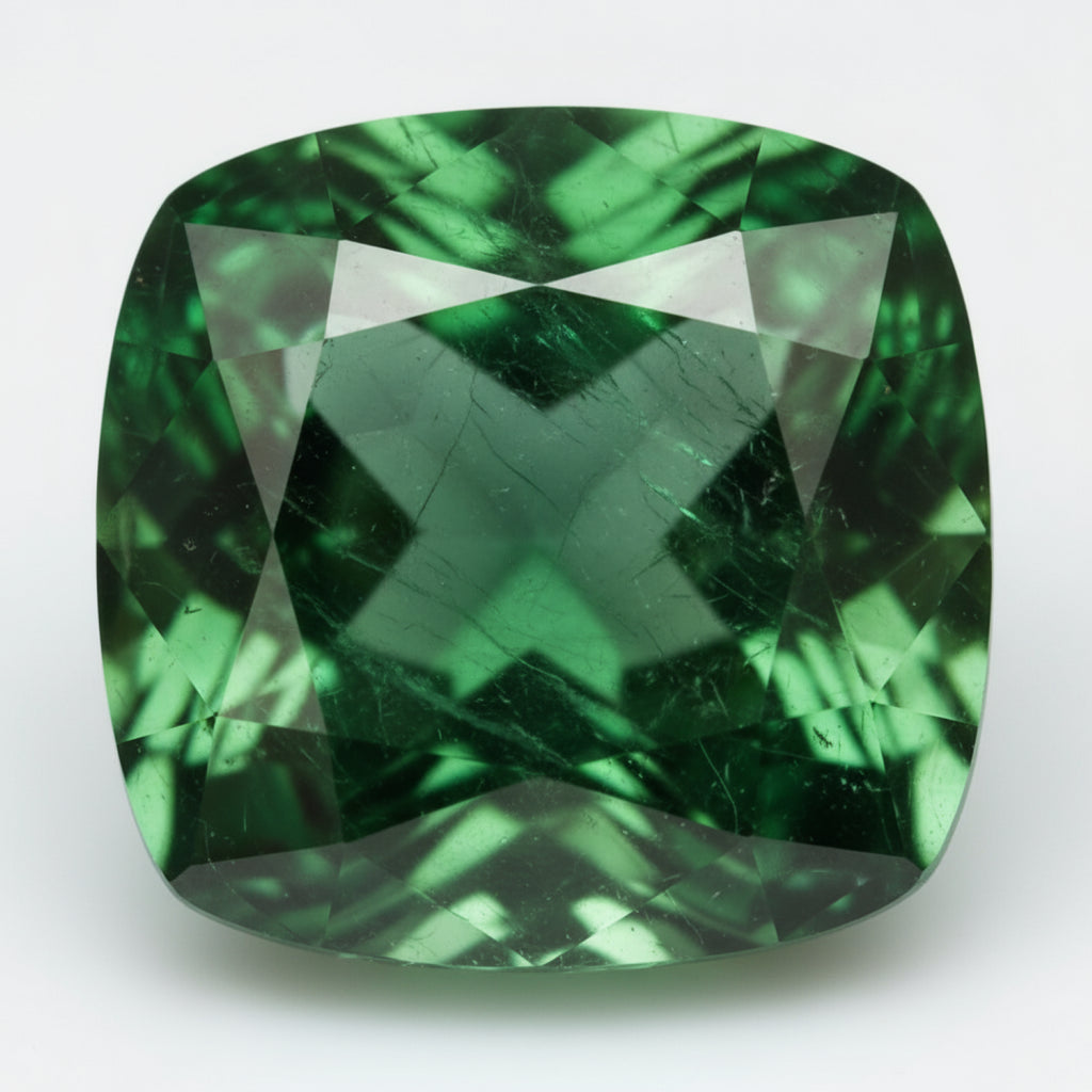 Emerald 1PC Chunky 14x14 MM Cushion Faceted Green Genuine Precious Loose Gemstones