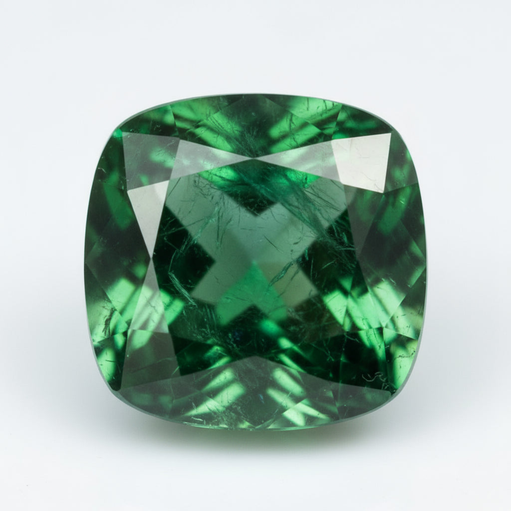 Emerald 1PC Chunky 14x14 MM Cushion Faceted Green Genuine Precious Loose Gemstones