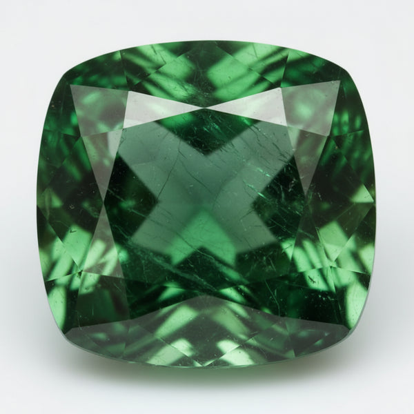 Emerald 1PC Chunky 15x15 MM Cushion Faceted Green Superior Precious Gems
