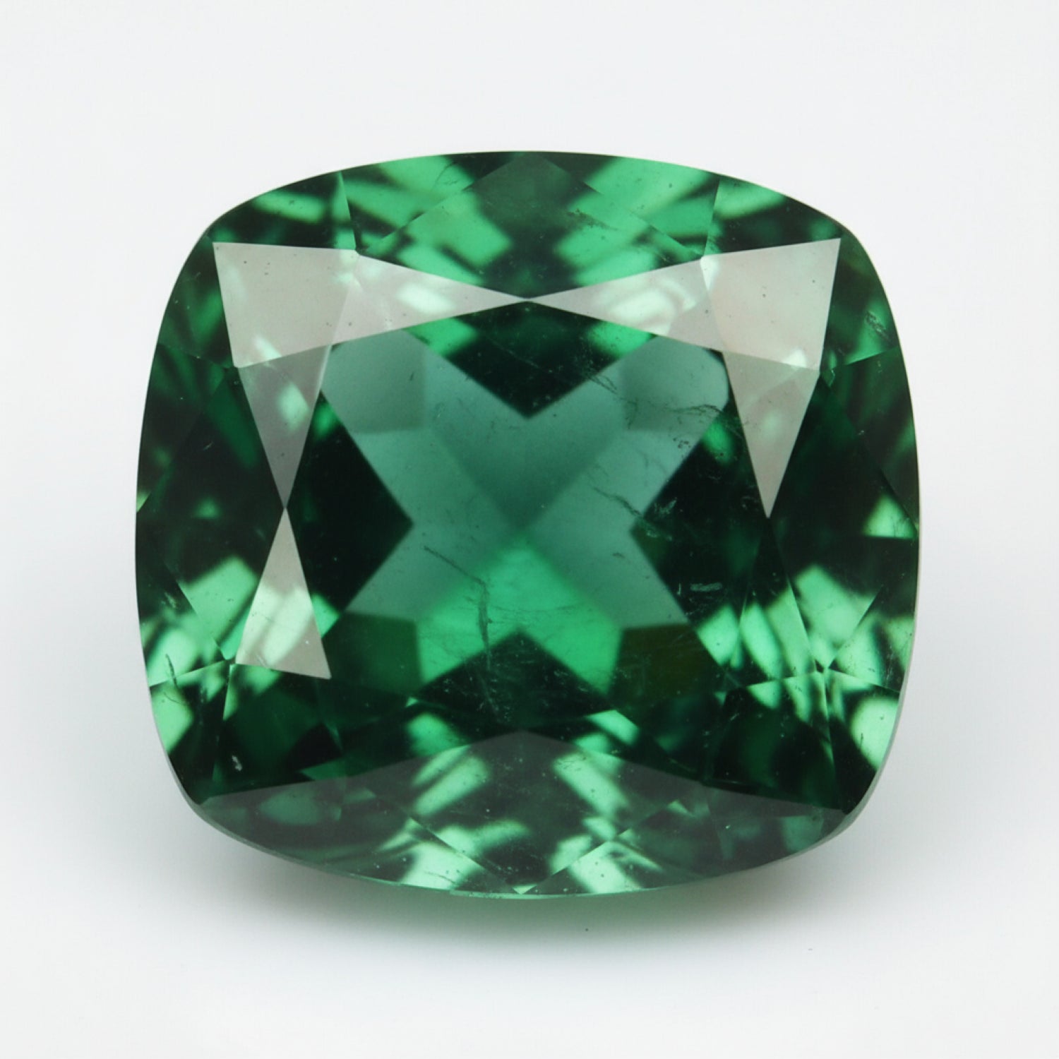 Emerald 1PC Chunky 15x15 MM Cushion Faceted Green Superior Precious Gems