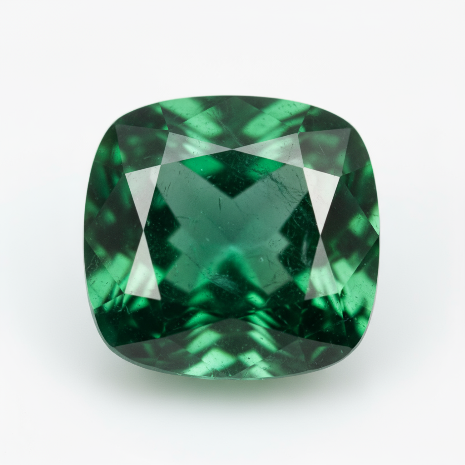 Emerald 1PC Tiny 6x6 MM Cushion Faceted Green Polished Precious Loose Gemstones Secundaire afbeelding