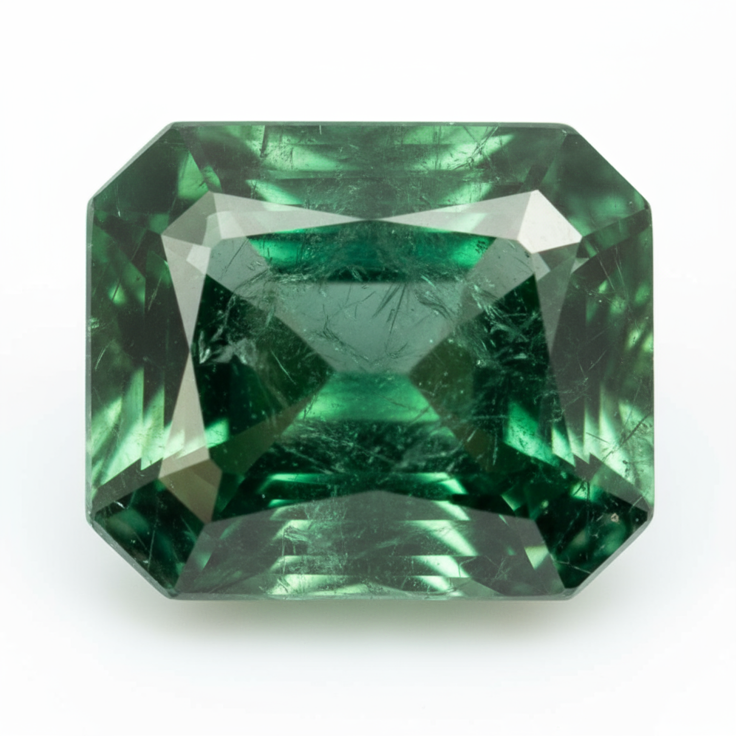 Emerald 1PC Large 10x12 MM Emerald Faceted Green Fiery Precious Loose Gemstone Huvudsaklig produktbild