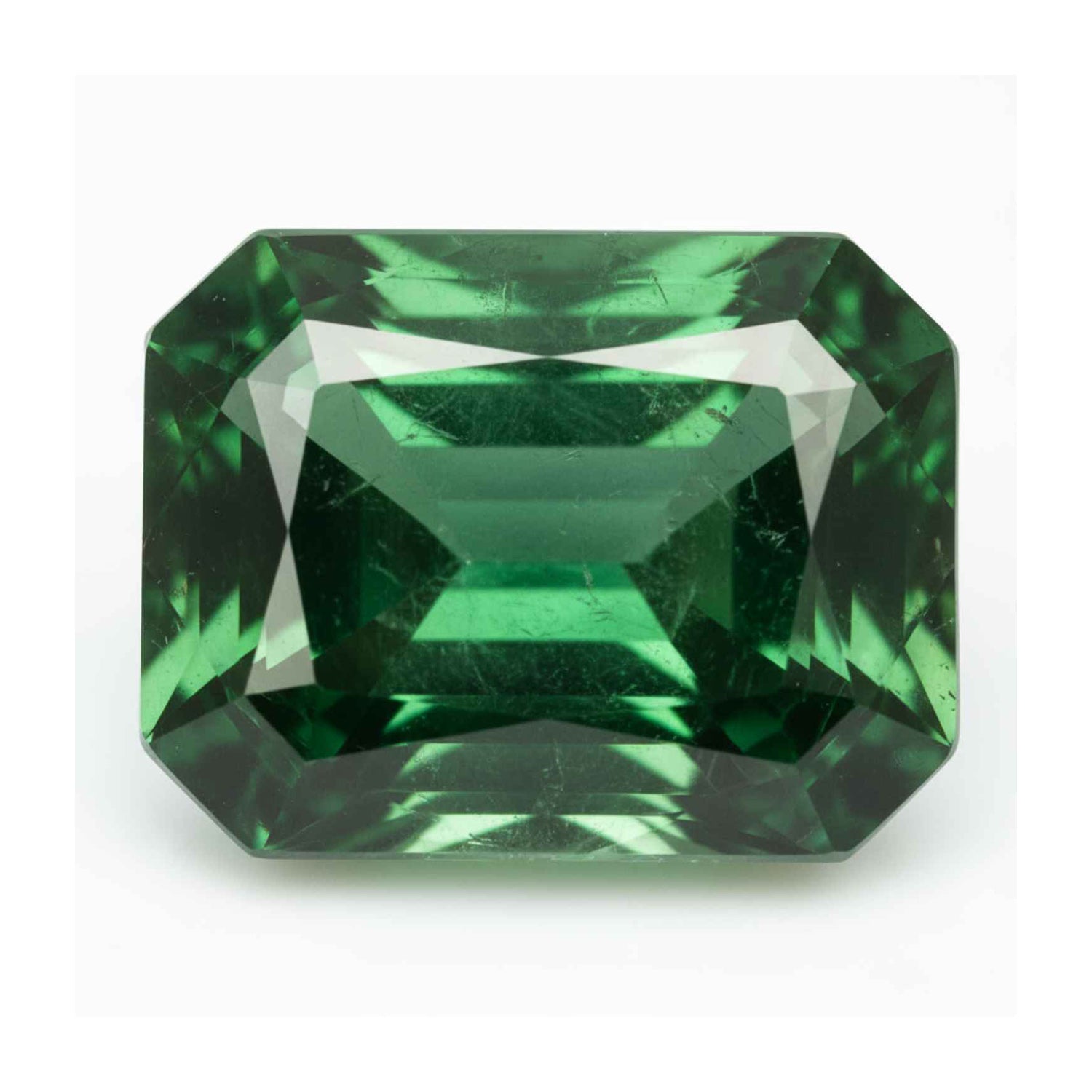 Emerald 1PC Large 10x14 MM Emerald Faceted Green Brilliant Precious Loose Gemstones メイン画像