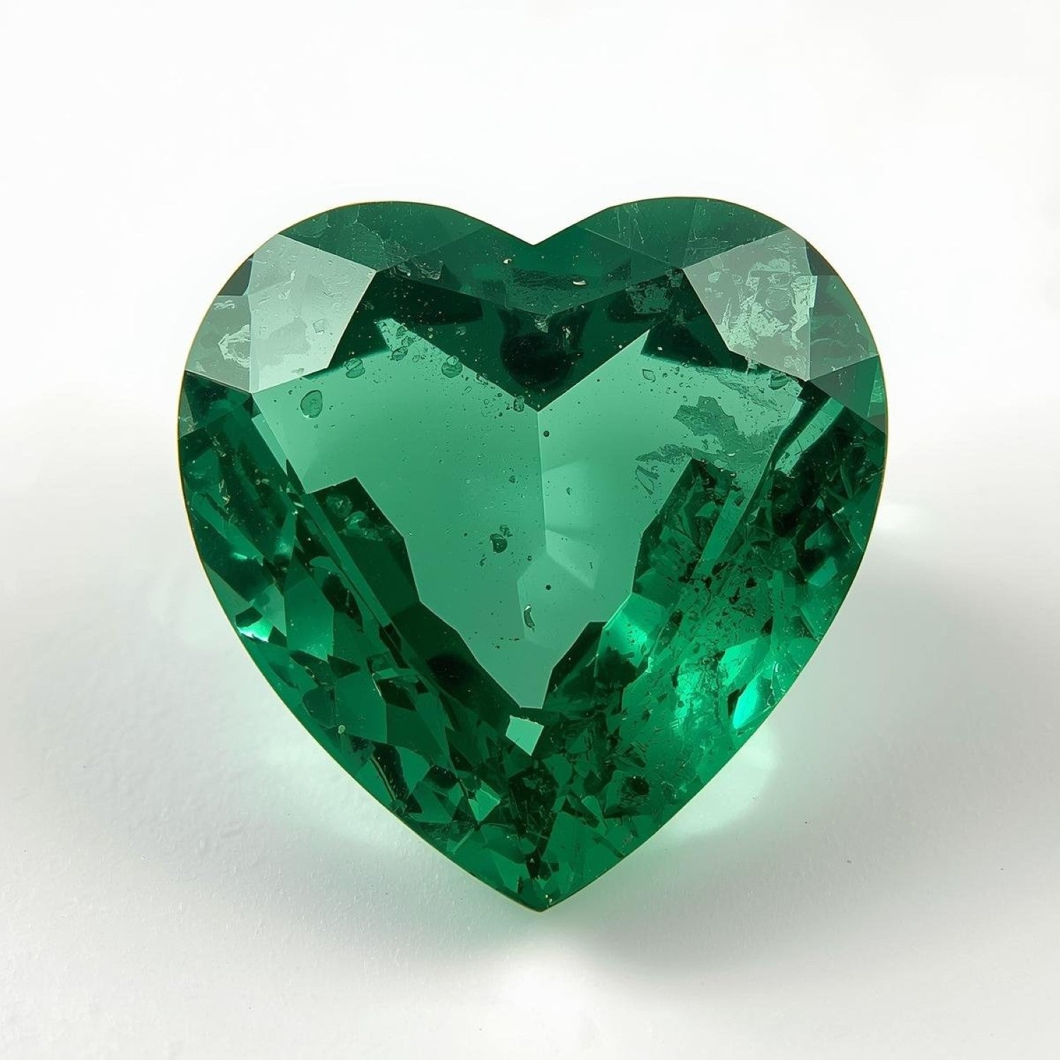 Emerald 1PC Large 12x12 MM Heart Faceted Green High-Quality Precious Loose Gems Hoofdafbeelding