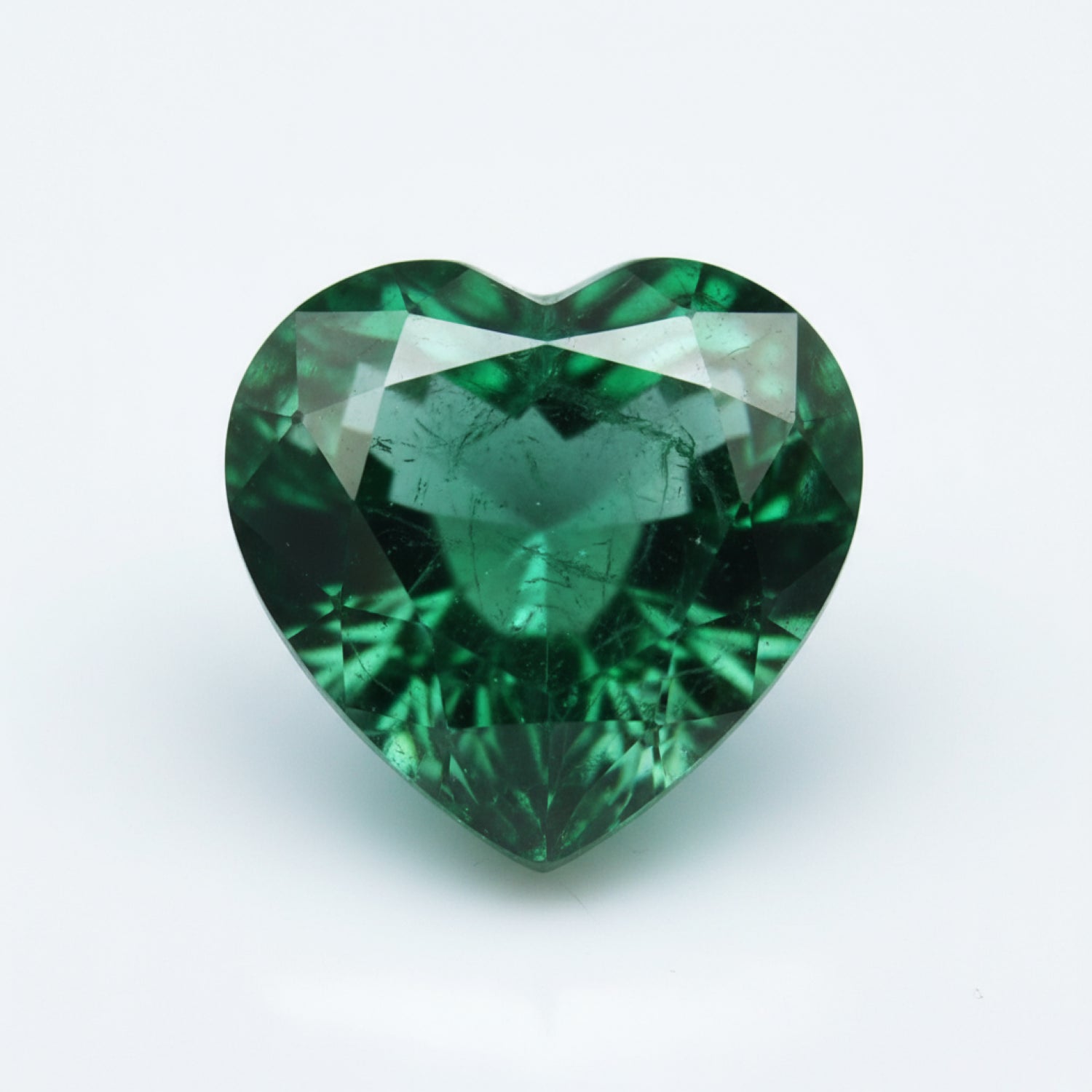 Emerald 1PC Chunky 14x14 MM Heart Faceted Green Genuine Precious Loose Gemstones