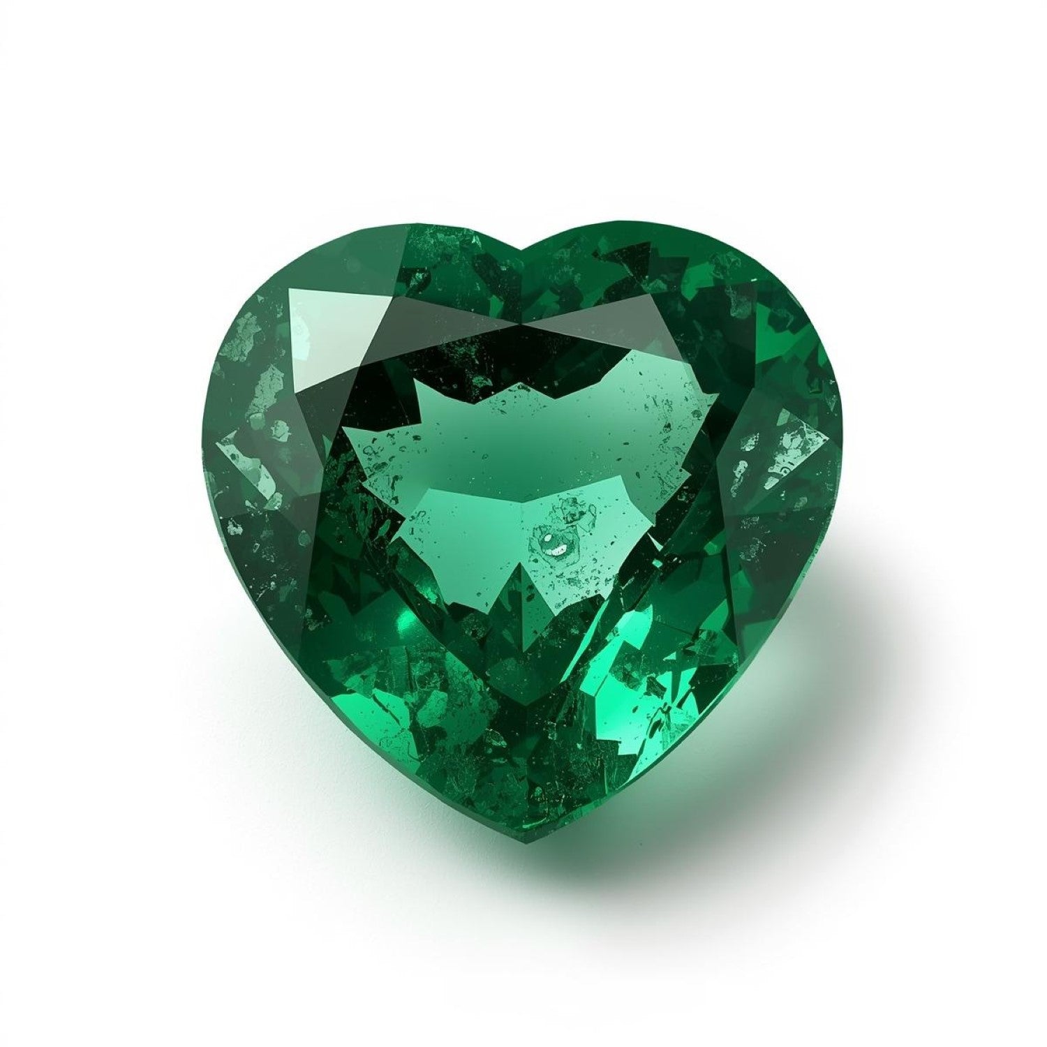 Emerald 1PC Chunky 14x14 MM Heart Faceted Green Genuine Precious Loose Gemstones
