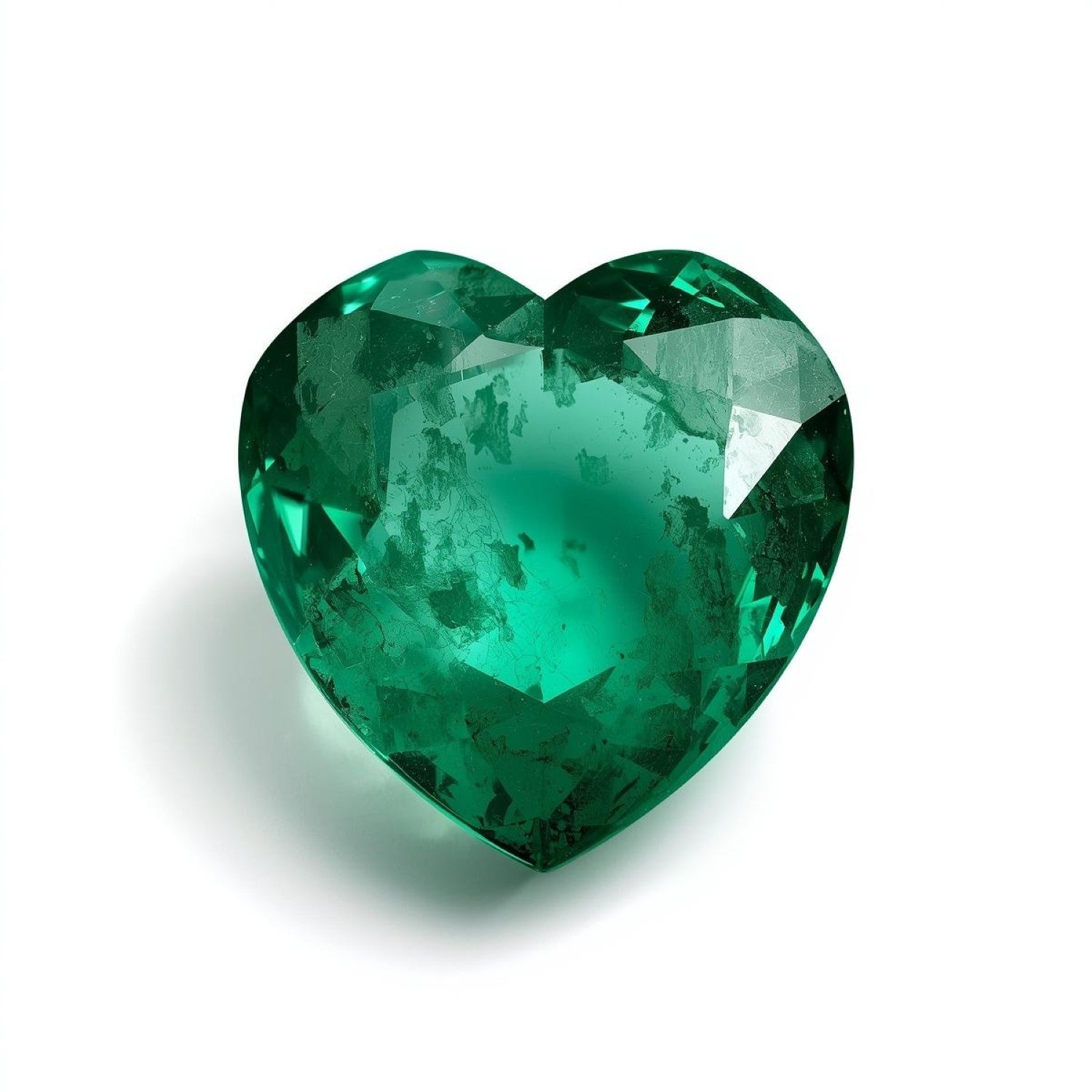 Emerald 1PC Chunky 15x15 MM Heart Faceted Green Superior Precious Gems