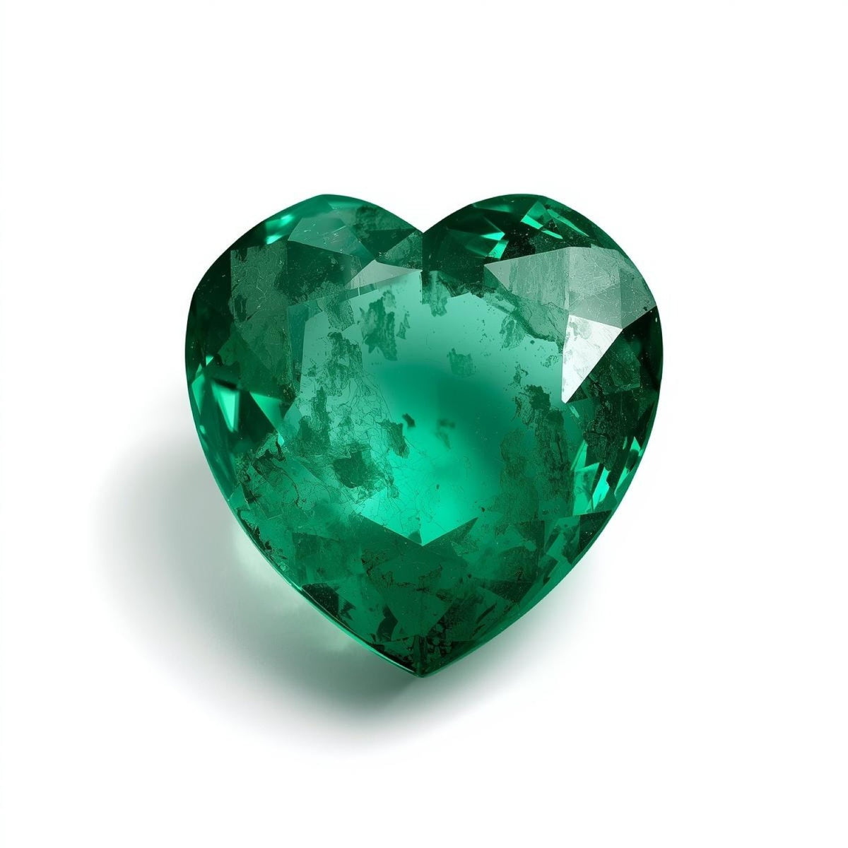 Emerald 1PC Chunky 15x15 MM Heart Faceted Green Superior Precious Gems