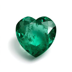 Emerald 1PC Chunky 15x15 MM Heart Faceted Green Superior Precious Gems