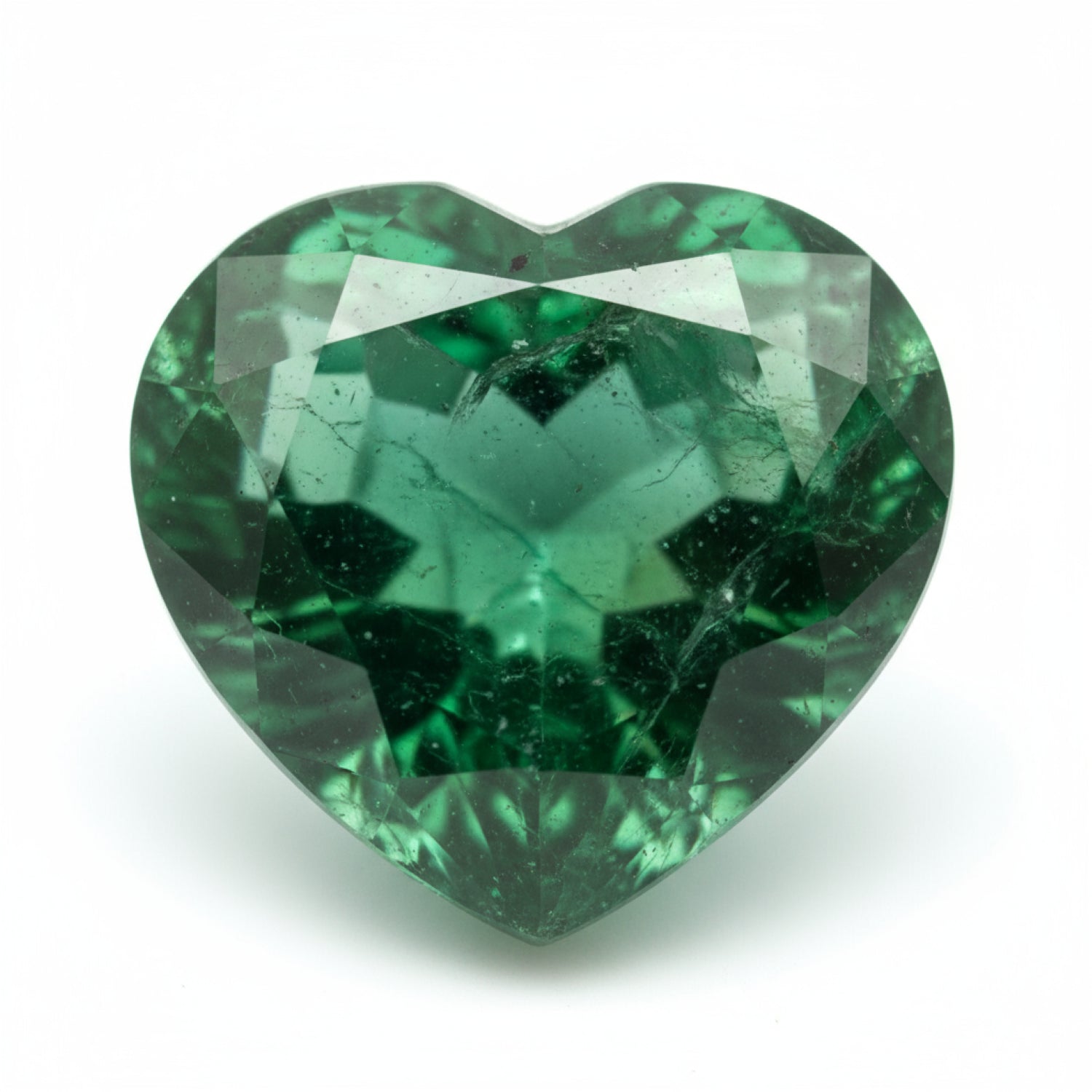Emerald 1PC Chunky 16x16 MM Heart Faceted Green Pure Precious Loose Gems
