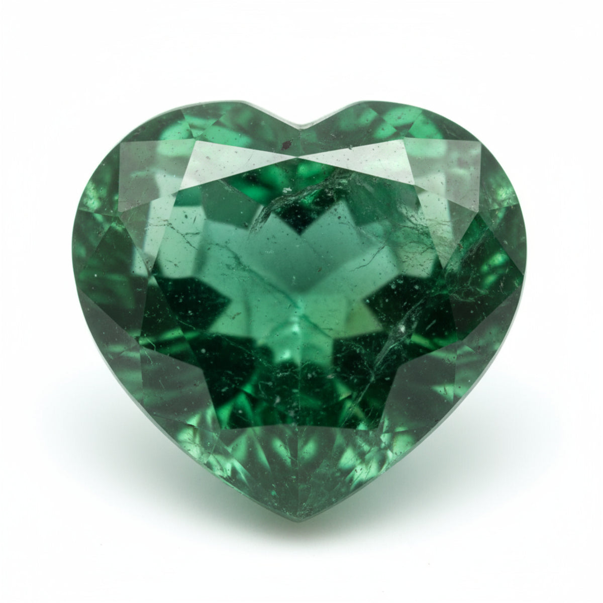 Emerald 1PC Chunky 16x16 MM Heart Faceted Green Pure Precious Loose Gems