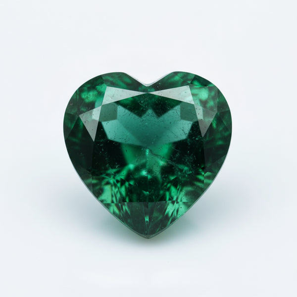 Emerald 1PC Chunky 16x16 MM Heart Faceted Green Pure Precious Loose Gems