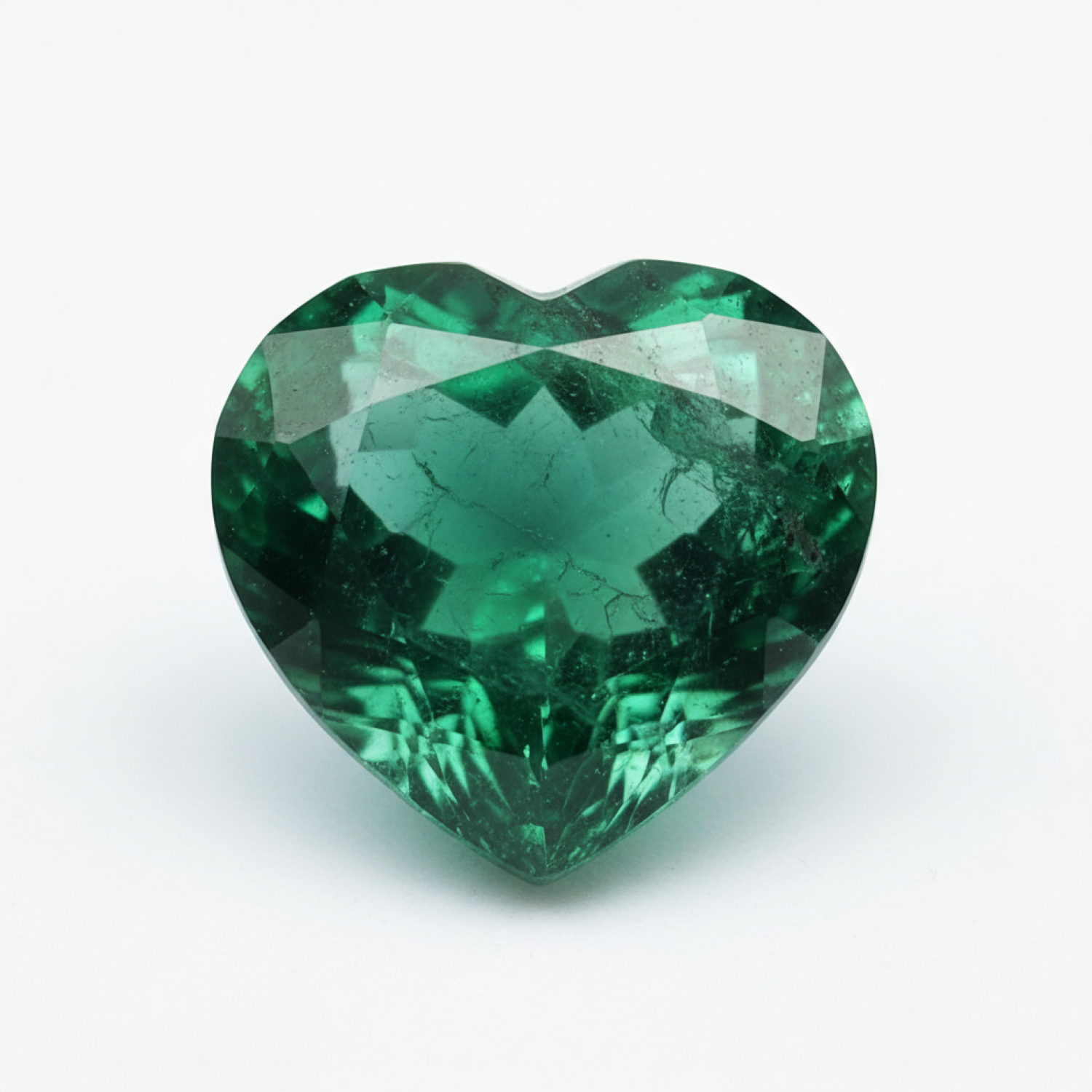 Emerald 1PC Small 7x7 MM Heart Faceted Green Splendid Precious Gems Huvudsaklig produktbild