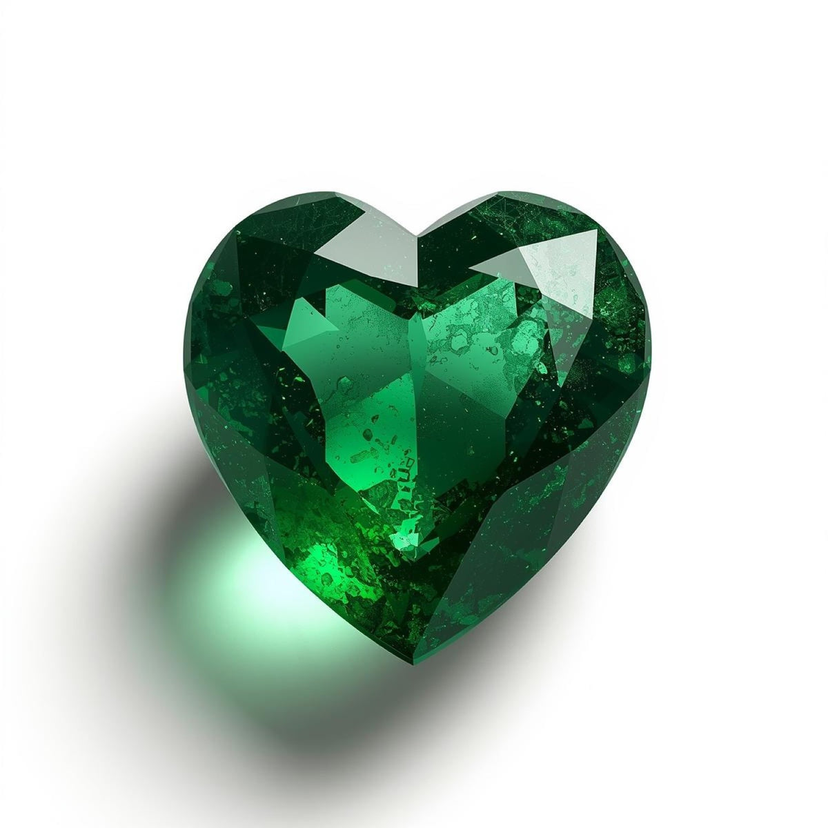 Emerald 1PC Small 8x8 MM Heart Faceted Green Luster Precious Loose Gems