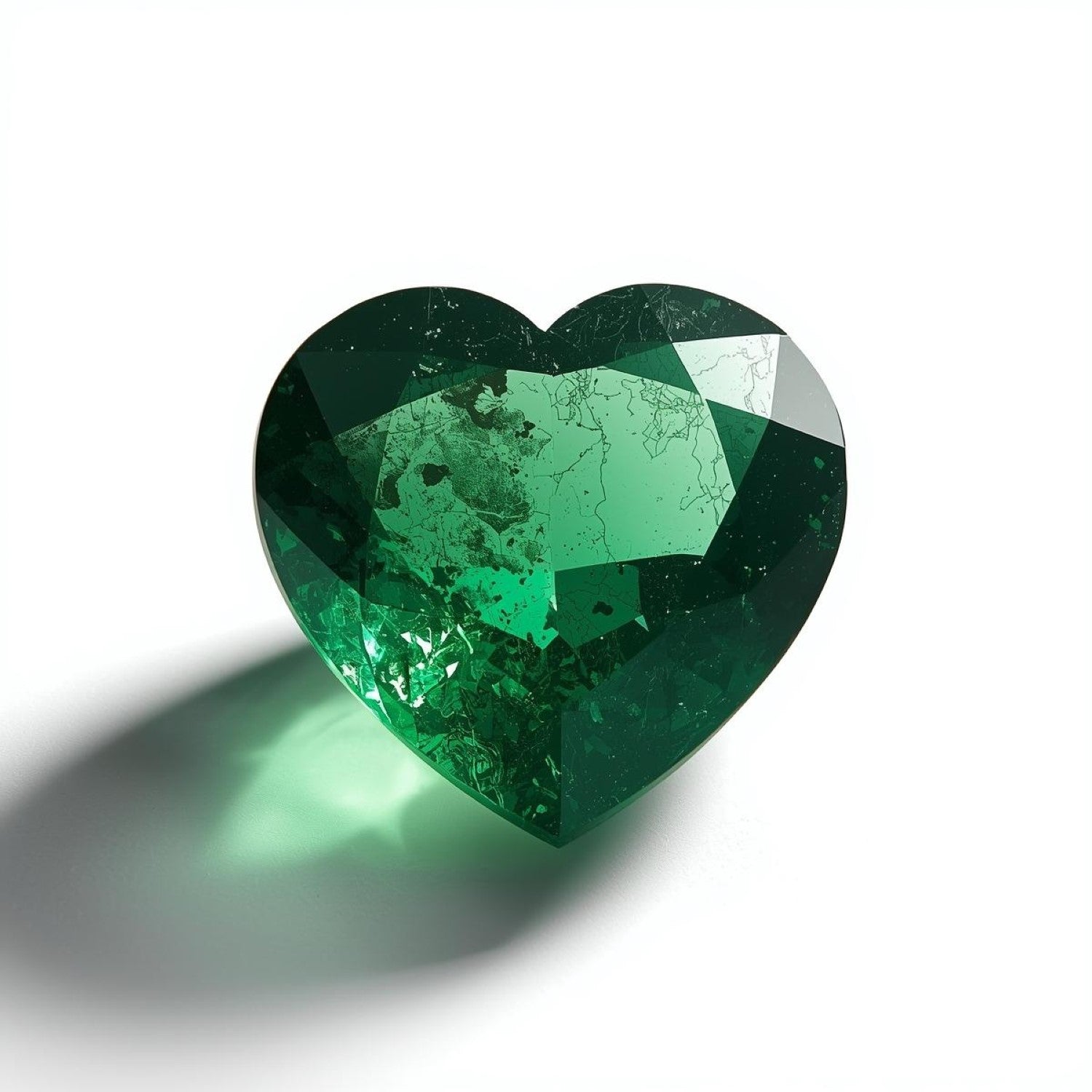 Emerald 1PC Medium 9x9 MM Heart Faceted Green Lustrous Precious Loose Gemstone Immagine secondaria del prodotto
