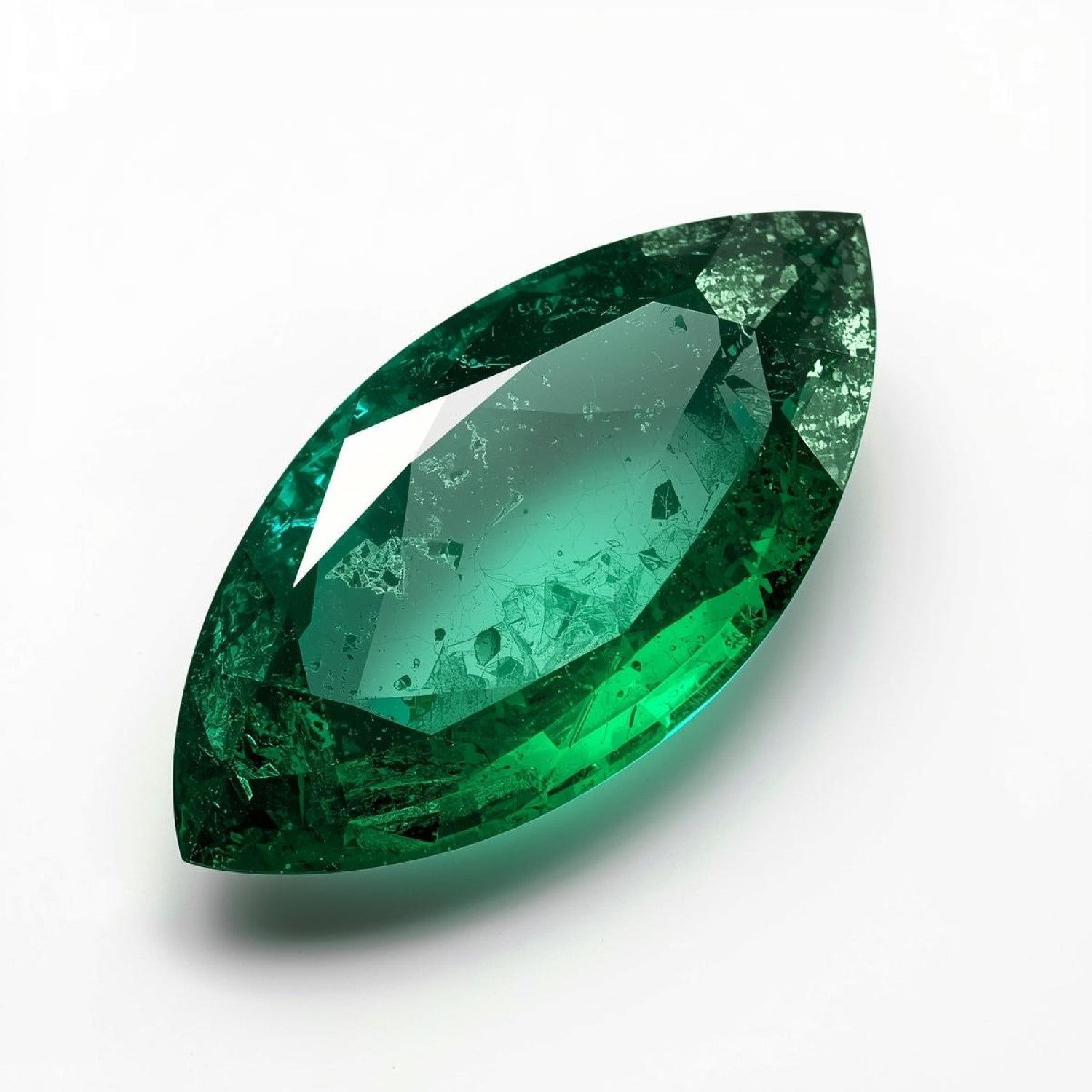 Emerald 1PC Chunky 10x20 MM Marquise Faceted Green Superior Precious Loose Gemstone