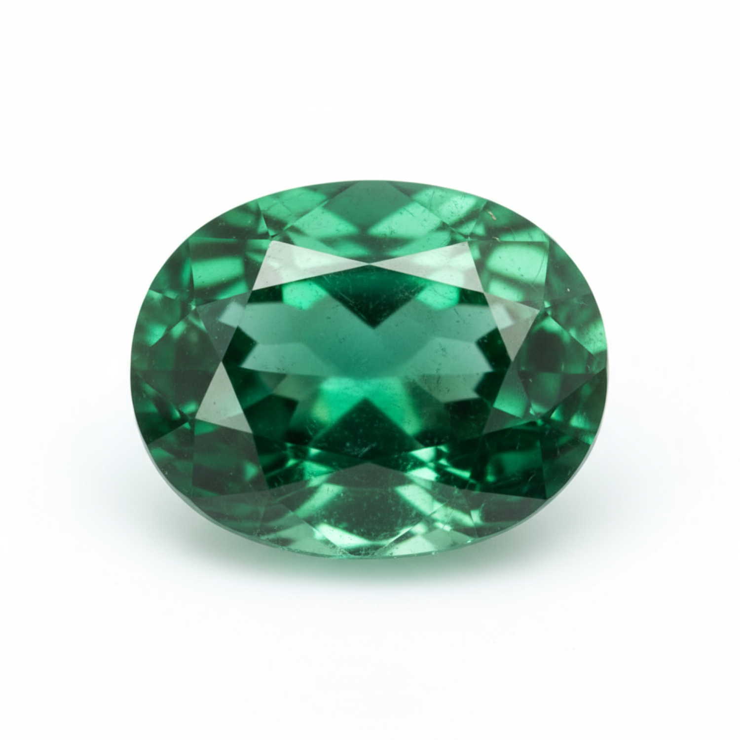 Emerald 1PC Chunky 12x16 MM Oval Faceted Green Natural Precious Gems Sekundär produktbild