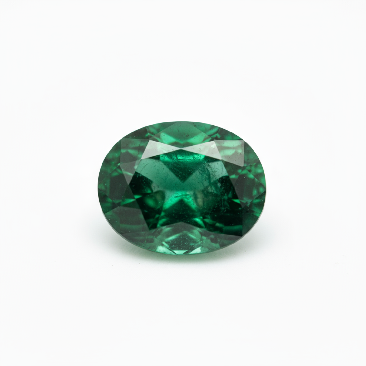 Emerald 1PC Tiny 3x5 MM Oval Faceted Green Superior Precious Gems Huvudsaklig produktbild