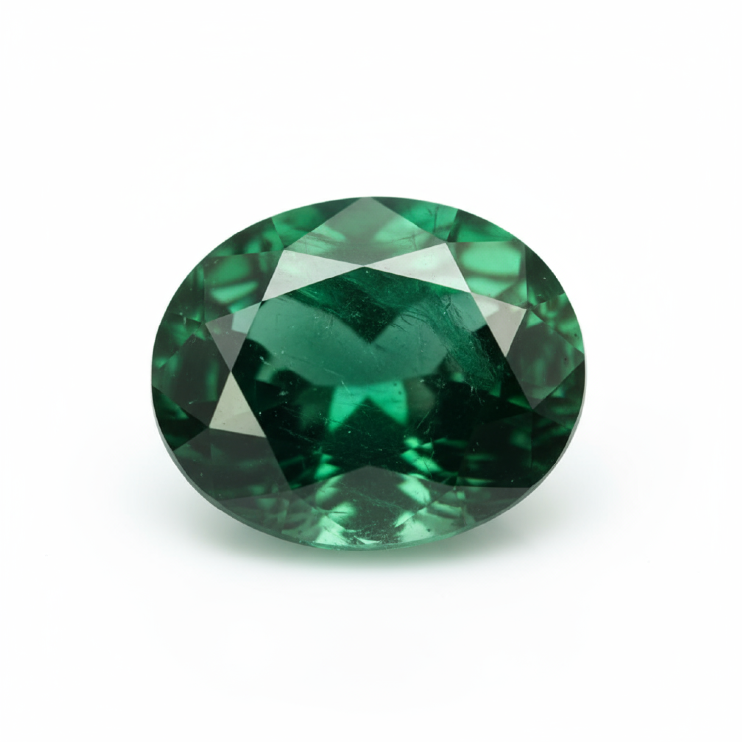 Emerald 1PC Tiny 4x6 MM Oval Faceted Green Pure Precious Loose Gems Huvudsaklig produktbild