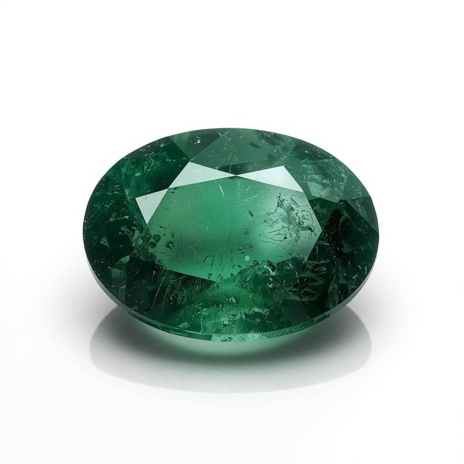Emerald 1PC Small 6x9 MM Oval Faceted Green Sparkling Precious Gems Immagine principale del prodotto