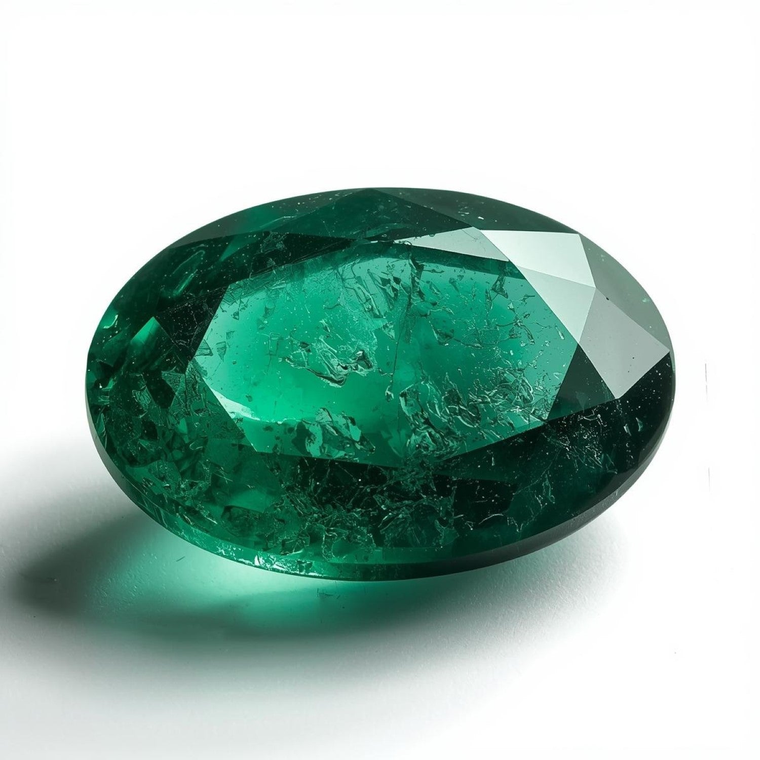 Emerald 1PC Large 8x12 MM Oval Faceted Green Shine Precious Loose Gems