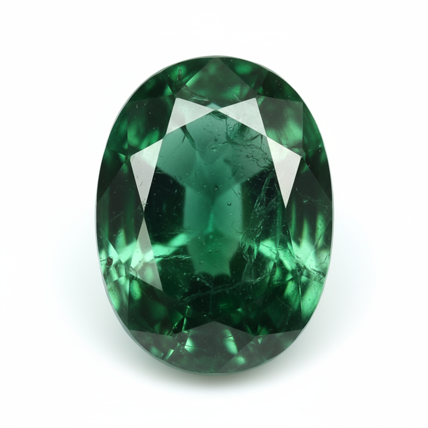 Emerald 1PC Large 9x11 MM Oval Faceted Green Lustrous Precious Gems Sekundär produktbild