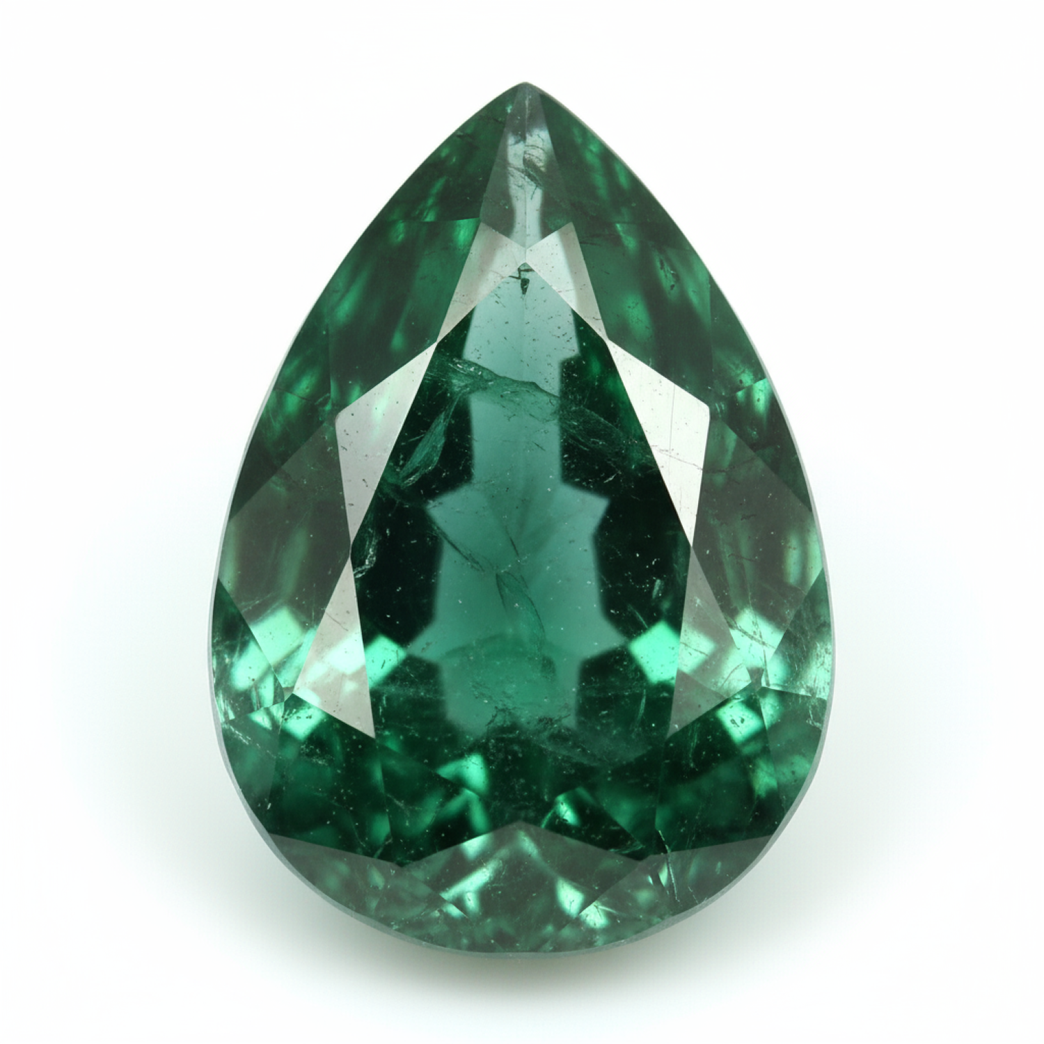 Emerald 1PC Chunky 15x20 MM Pear Faceted Green Fine Precious Gems Huvudsaklig produktbild