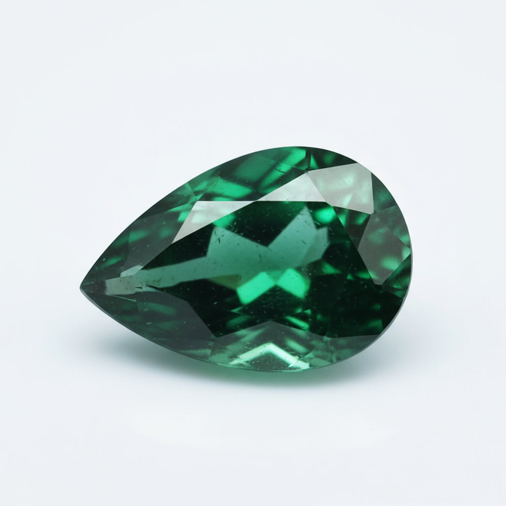 Emerald 1PC Large 8x12 MM Pear Faceted Green Polished Precious Loose Gemstones