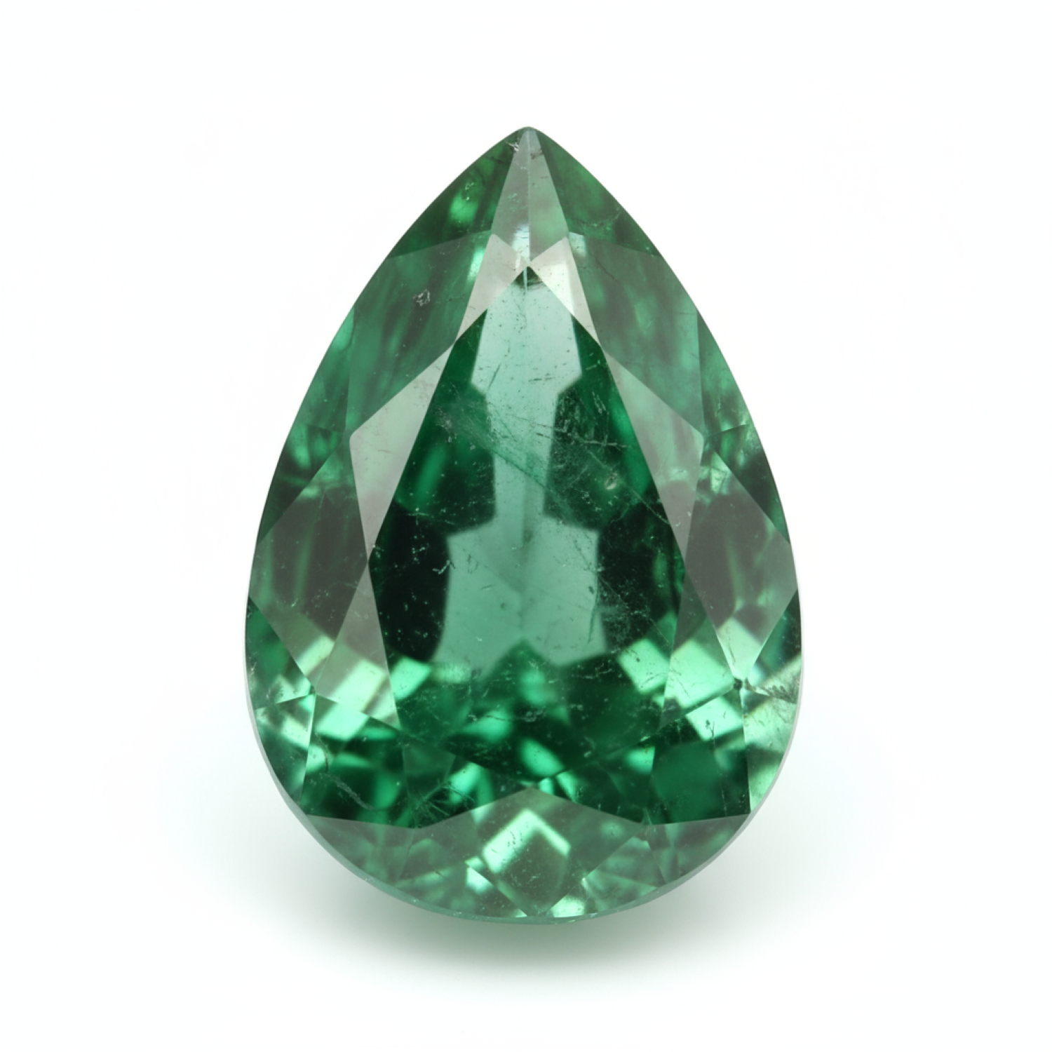 Emerald 1PC Large 9x11 MM Pear Faceted Green Sparkling Precious Loose Gemstone Immagine principale del prodotto