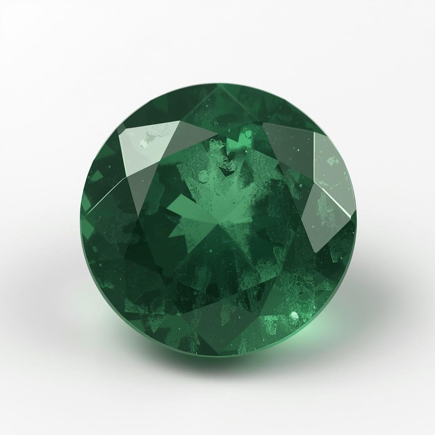 Emerald 1PC Large 10x10 MM Round Faceted Green Shine Precious Loose Gemstones Hoofdafbeelding