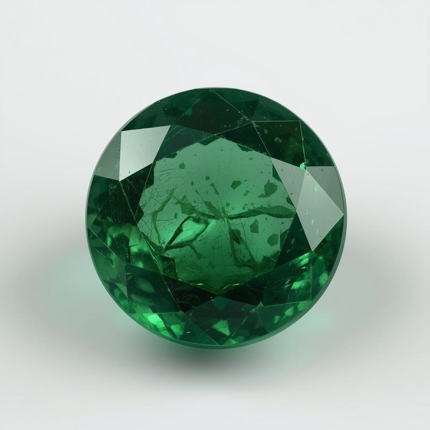 Emerald 1PC Large 11x11 MM Round Faceted Green Fine Precious Gems Sekundär produktbild