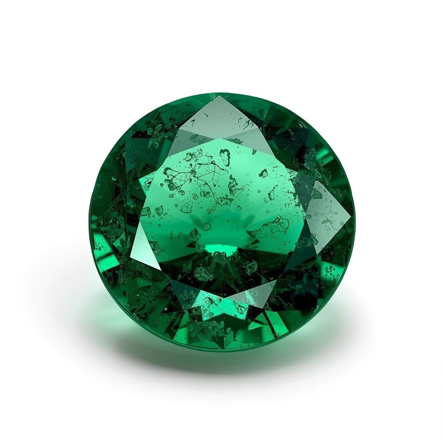 Emerald 1PC Chunky 14x14 MM Round Faceted Green Genuine Precious Loose Gemstones Main image