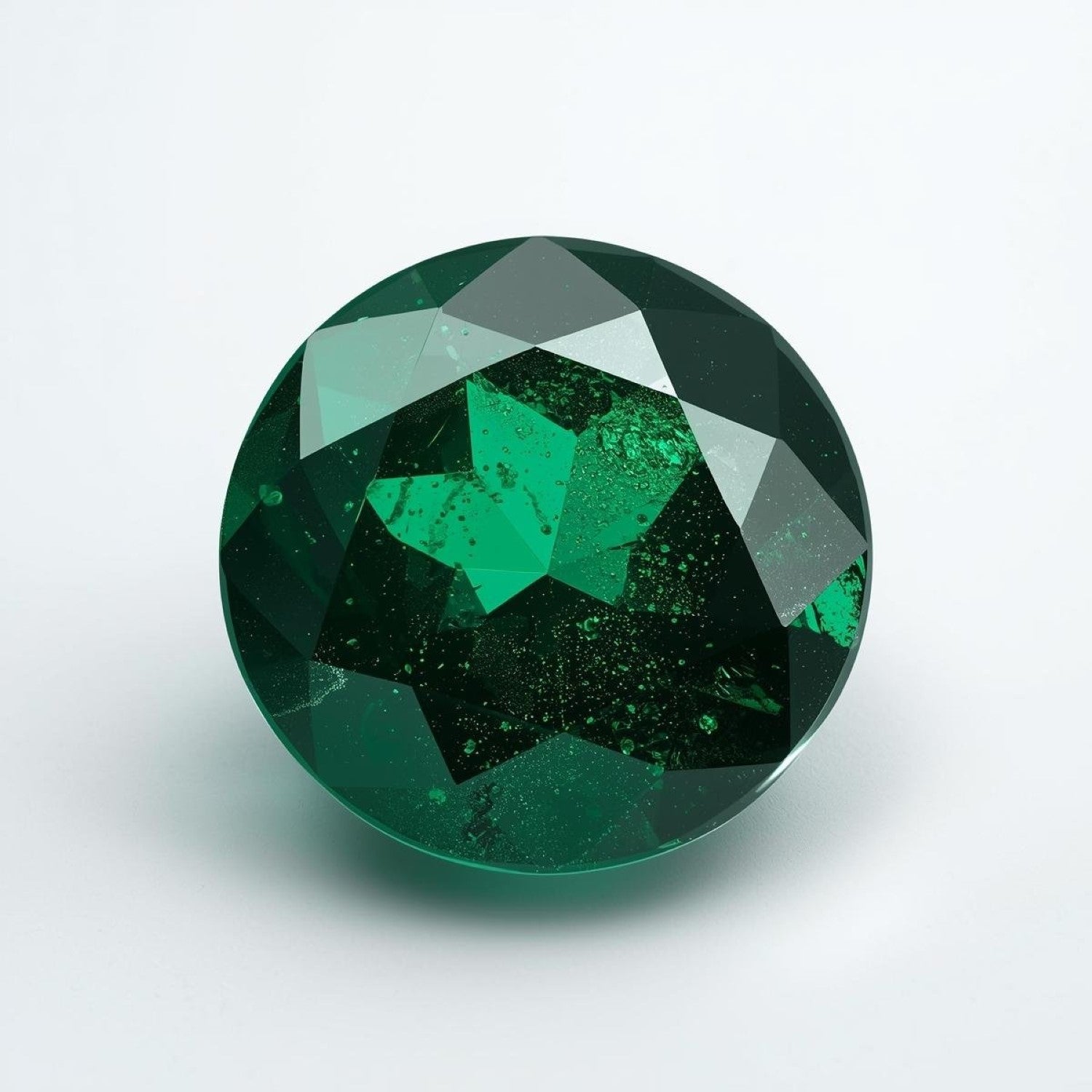 Emerald 1PC Tiny 6x6 MM Round Faceted Green Polished Precious Loose Gemstones Secundaire afbeelding